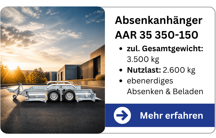 Infografik über BEYER Absenkanhänger AAR 35 350-150