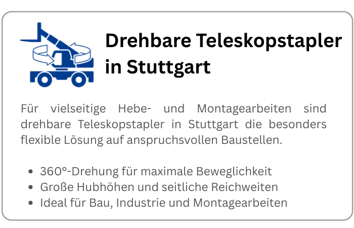 Infografik über drehbare Teleskopstapler zur Miete in Stuttgart