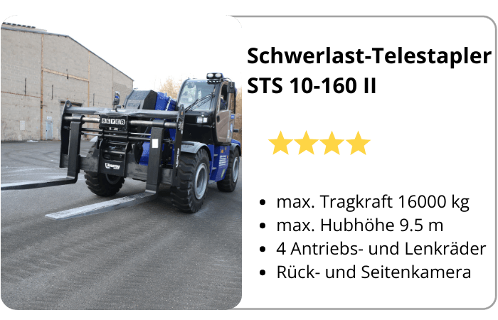 Eigenschaften über schwerlast Teleskoplader STS 10-160 II in Infografik