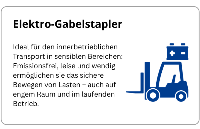 Infografik über BEYER Elektro Stapler für Einsätze in Rechenzentren