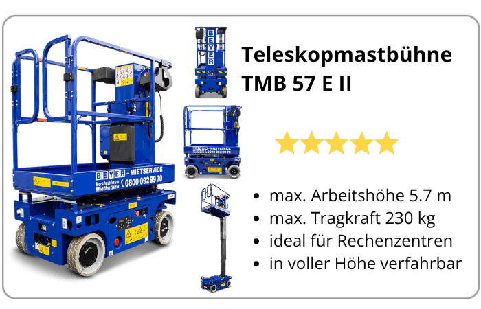 Infografik über Elektro-Teleskopmastbühne TMB 57 E II