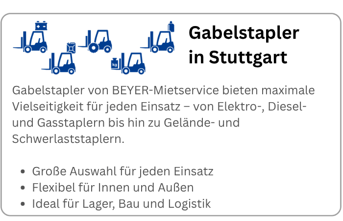 BEYER Infografik über Gabelstapler zur Miete in Stuttgart