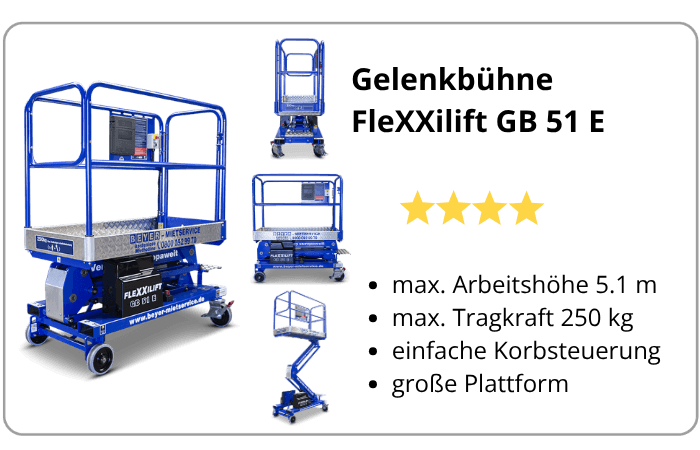 BEYER Infografik über Elektro-Gelenkbühne GB 51 E
