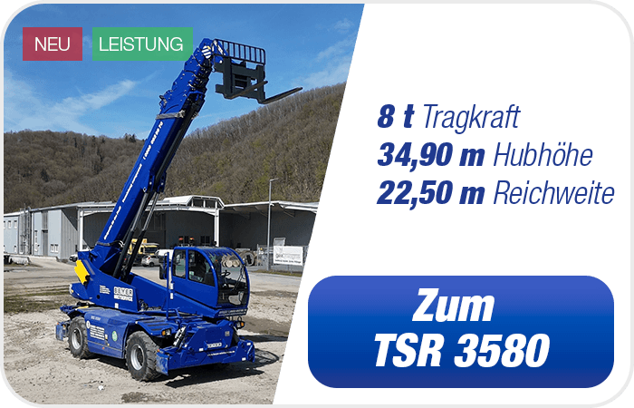 Infografik über BEYER-Teleskoplader TSR 3580
