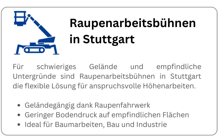 Infografik zur Raupenarbeitsbühnen Miete für Stuttgart