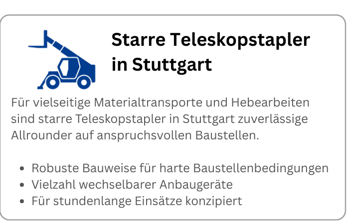 Infografik über starre Teleskopstapler zur Miete in Stuttgart
