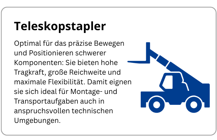 Infografik über die Miete von Teleskopstapler in Rechenzentren
