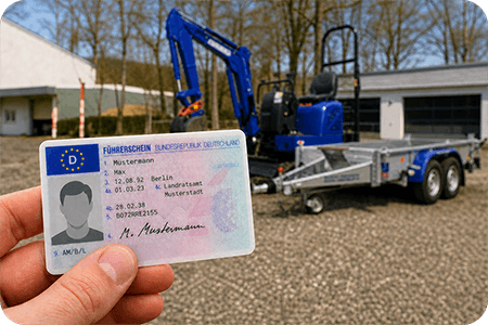 Symbolbild: Welche Führerscheinklasse benötigt man zum Baggertransport