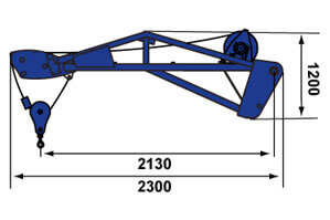 Abmessung Gittermast-Winde für Teleskoplader TSR 3580