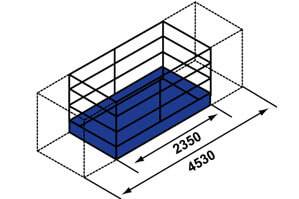 Abmessung Arbeitskorb 500kg als Anbaugerät für Telelader TSR1840