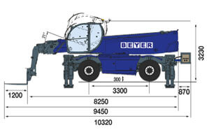 Seitliche Abmessungsgrafik TSR 2780 NK Plus mit Twin-Energy-System