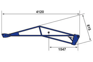 Abmessungsgrafik 1 t Gittermast für Telelader TSR 2660