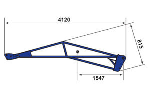Abmessungen von 1 t Gittermast für Teleskoplader TSR 3060 II