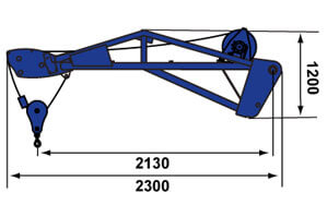 Abmessungsgrafik Gittermast-Winde von TSR 2780 NK +