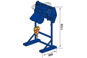 Abmessungsgrafik 6 t Seilwinde für BEYER Telelader TSR 2660