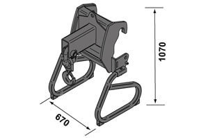 Abmessungsgrafik 8 t Lasthaken für Teleskoplader TSR 3580
