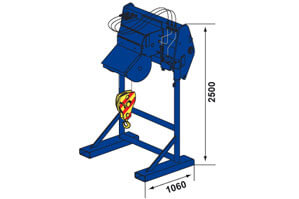 Abmessungsgrafik 8 t Seilwinde für Teleskoplader TSR 3580