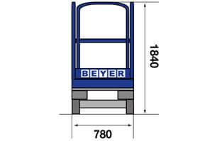 Abmessungsgrafik FleXXilift GB 51 E aus dem Verleih