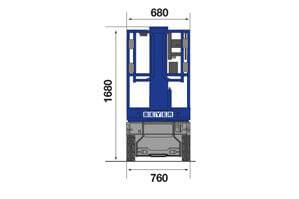 Abmessungsgrafik Front von Personenlift TMB 57 E