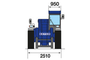 Front-Abmessungen von BEYER Schwerlast-Teleskopstapler STS 10-160 II