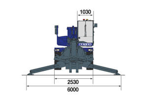 Front-Abmessungsgrafik von BEYER Telelader TSR 2780 NK plus