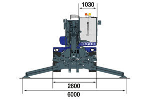 Front-Abmessungsgrafik von Teleskopstapler TSR 3580