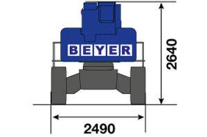 Abmessungsgrafik Heck von Gelenkbühne GTB 280 EDK