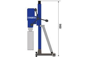 Abmessungsgrafik von Kernbohrer KS 350-230 mit Ständer