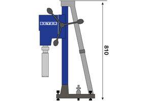 Abmessungsgrafik von Kernbohrgerät KH 160-230 aus der Vermietung