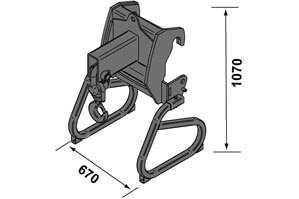 Abmessungsgrafik von Teleskopstapler-Anbauwerkzeug Lasthaken 7 t