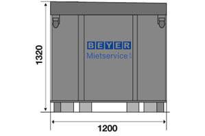 Abmessungsgrafik von mobiler Dieseltankanlage SE