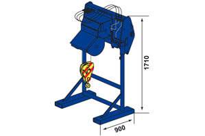Abmessungsgrafik Anbauwerkzeug Seilwinde 6 t TSR 3060