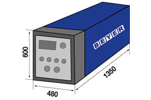 Abmessungsgrafik Twin-Energy-Station für BEYER TSR 3580