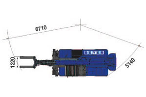 Abmessungsgrafik Vogelperspektive von Teleskopstapler TSR 3060 II