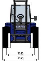 Abmessungsgrafik-Front von 5 t Allradstapler aus der Vermietung