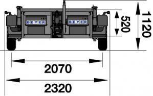 Grafik Breite und Bordwandhöhe Absenkanhänger AAR 18 300-150