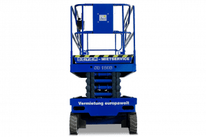 Frontansicht von BEYER Scherenarbeitsbühne SB 120 E