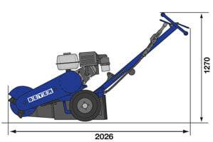 Abmessungsgrafik Baumwurzelfräse BWF 13
