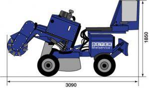 Seitliche Abmessungen von Wurzelstockfräse BWF 45