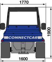 Front-Abmessungsgrafik von Diesel Connect Car aus der BEYER-Vermietung