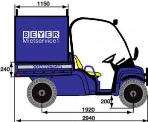 Seitliche Abmessungsgrafik von BEYER Connect Car Diesel