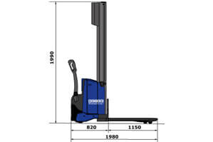 Abmessungsgrafik Deichselstapler DS 14 IEH-411
