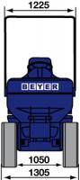 Abmessungsgrafik-Front von Allrad-Dumper aus dem BEYER-Verleih