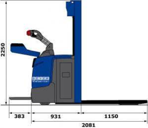 Abmessungen von Elektro-Hubwagen aus dem BEYER-Verleih