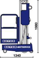 Diagramm von Teleskopmastbühne TMB 110 E mit Seitenansicht