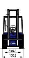 Front-Abmessungsdiagramm 3 t Gabelstapler von BEYER