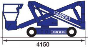 Seitliche Abmessungen von 13 m Gelenkteleskopbühne von BEYER
