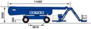 Abmessungen von der Seite von BEYER Gelenkbühne mit 40 m Arbeitshöhe