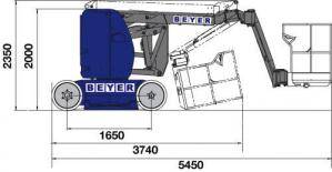 Abmessungen 12 m Gelenkteleskopbühne