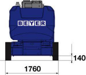Heck-Abmessungsgrafik von Gelenkteleskopbühne GTB 169 EK